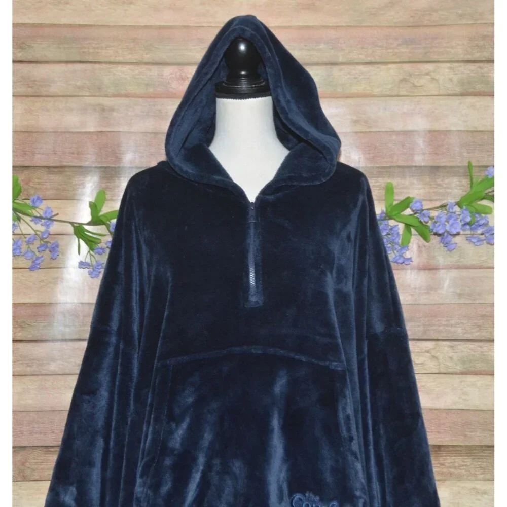 The Comfy Original Quarter-Zip Wearable Blanket Navy Blue One Size SO Soft Cozy